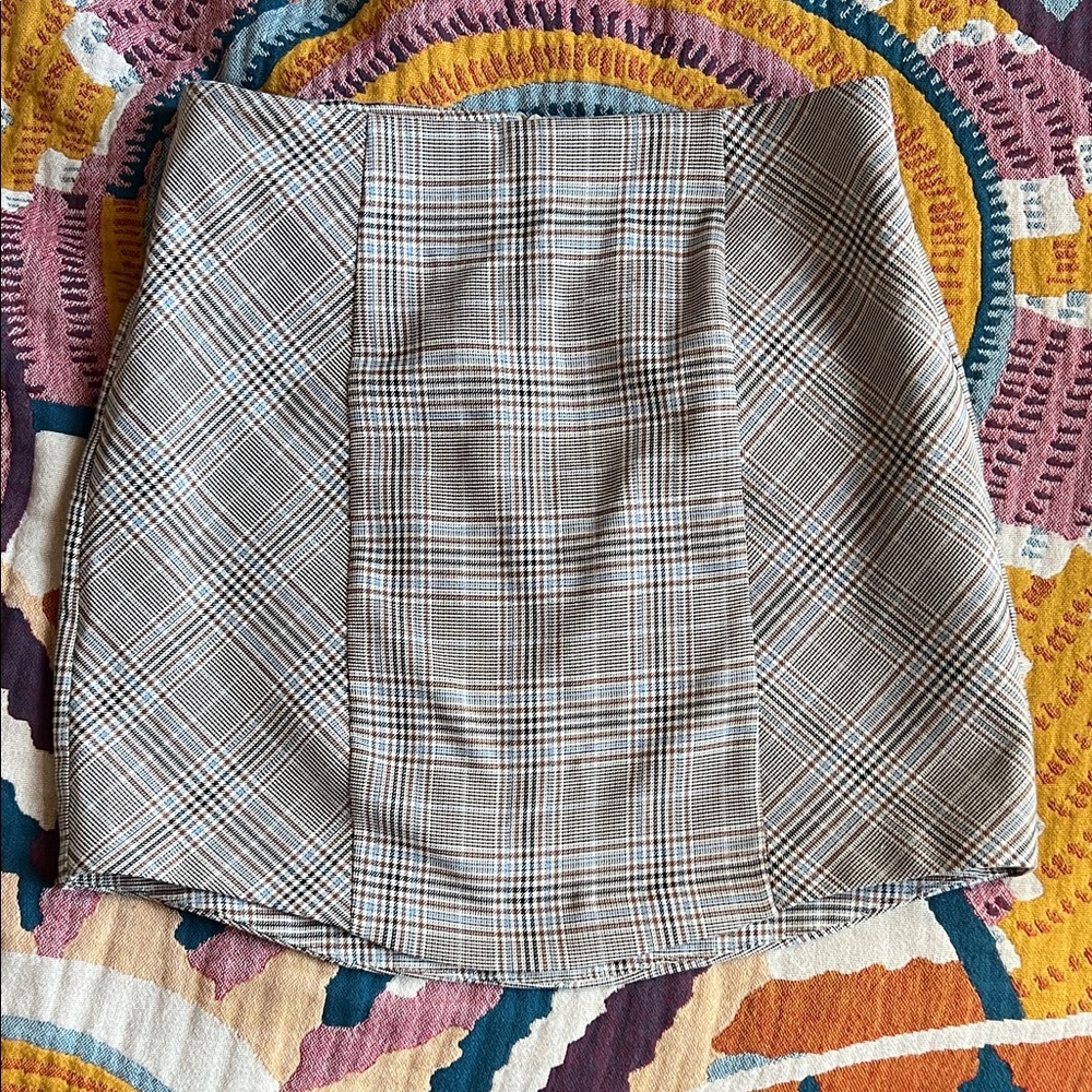 Zara Gray Plaid Mini Skirt